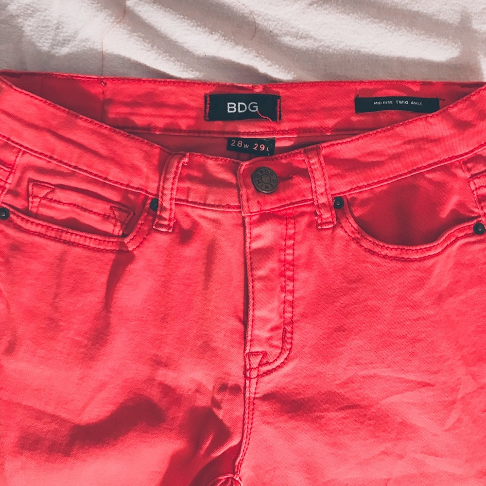 Midrise Ankle Jeans (Hot Red)